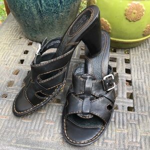 Born Slide Sandals/ Open Heel / Size 9/Blk Leather